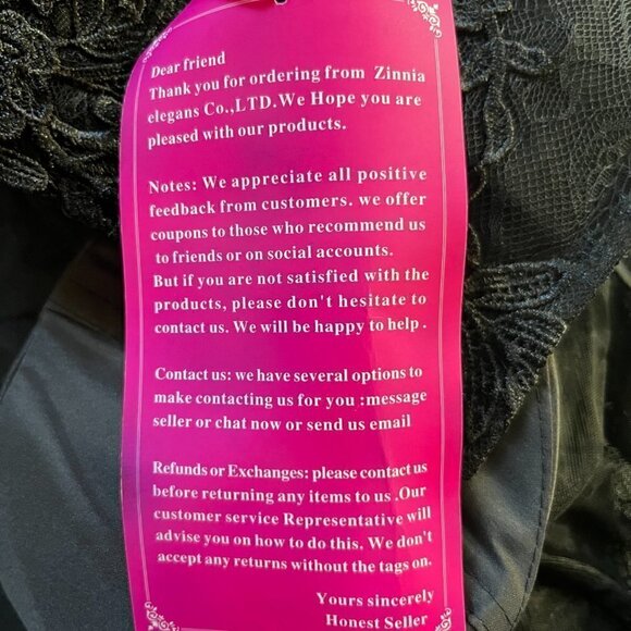 ZINNIA ELEGANS Heavy Black Lace Cropped Built in Bra Top Prom Ball Formal -NWT - Picture 11 of 13